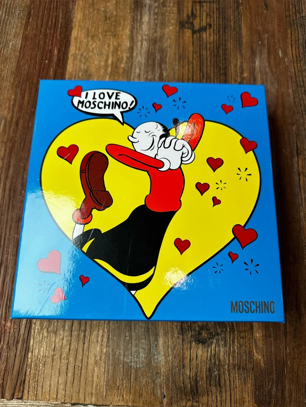 Moschino Blue Yellow Red Pop Heart empty box